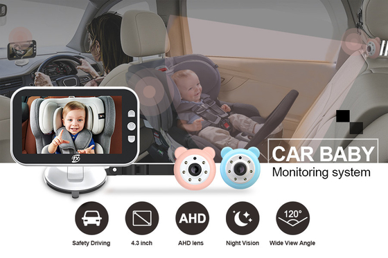 4.3 인치 색깔 감시자 아기 차 거울 사진기 전력 공급 9V - 24V