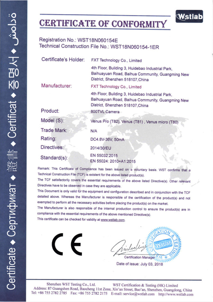 중국 Shenzhen FXT Technology Co.,Ltd. 인증